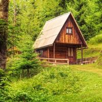 Wooden mountain hut